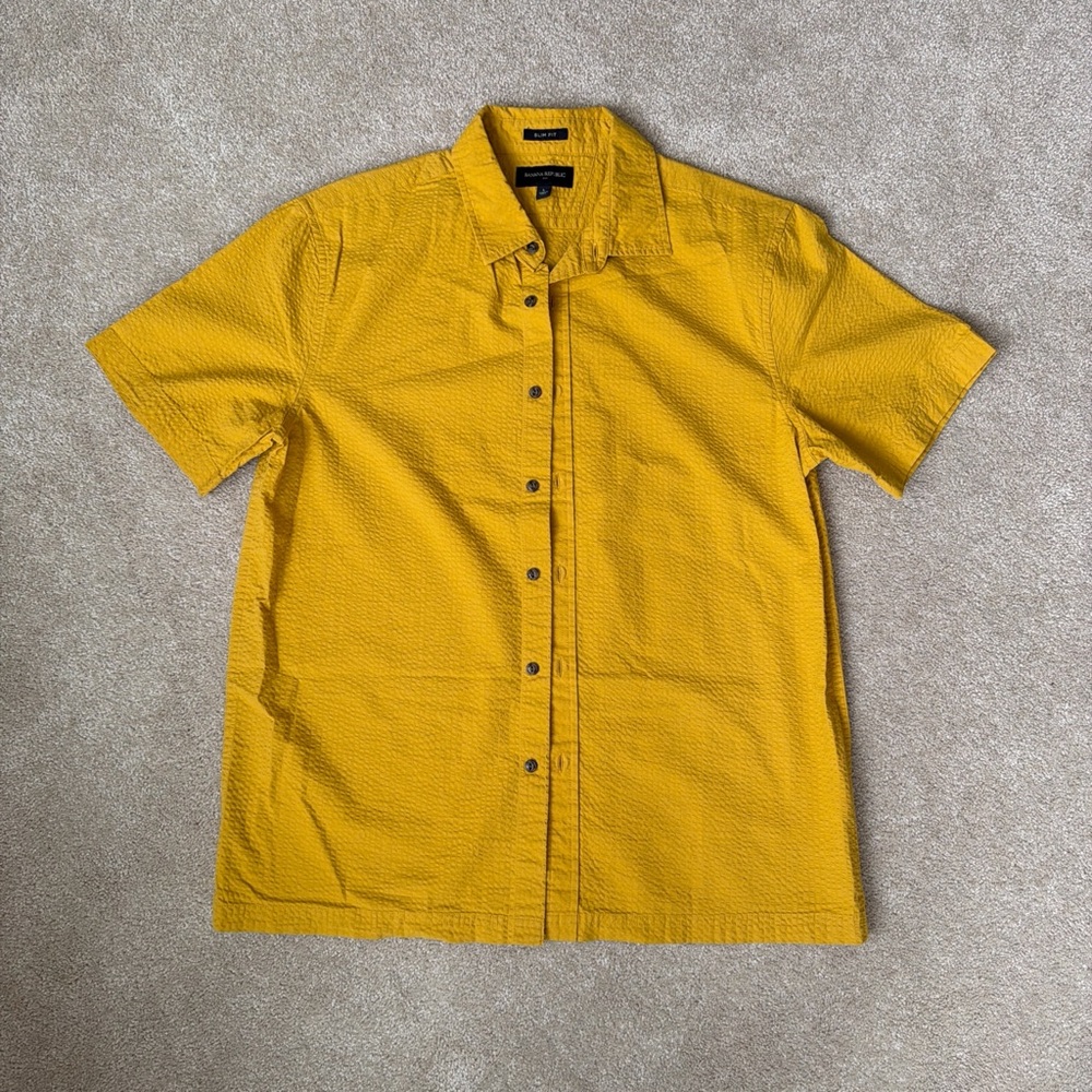 Banana Republic Men's Mustard Button Down Shirt